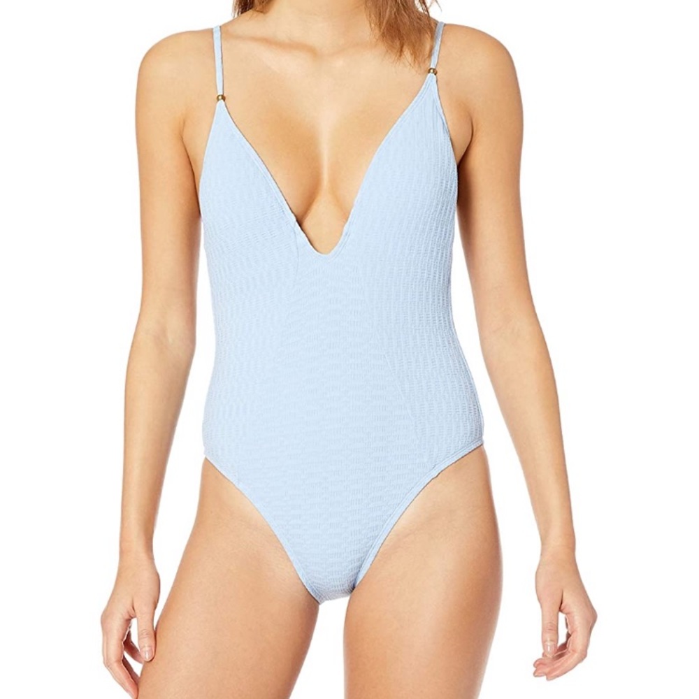 Lucky Brand Plunge Front One Piece Swimsuit